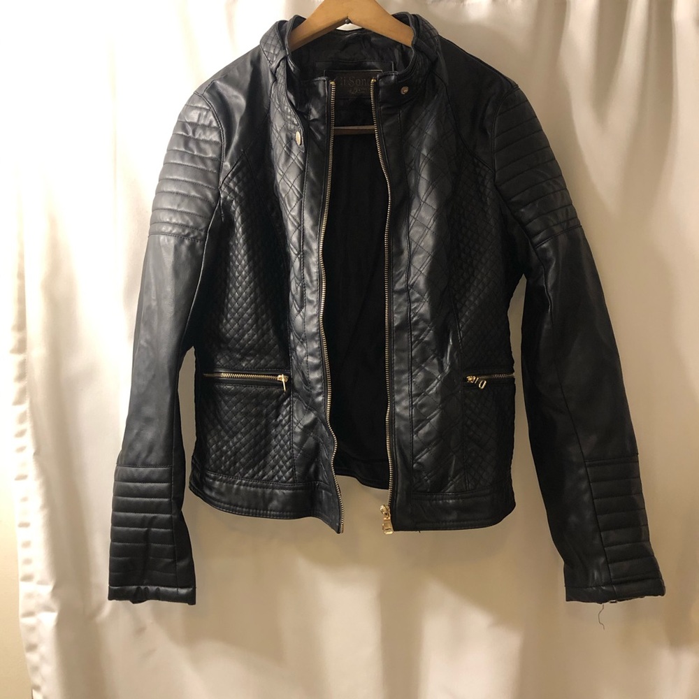 Black leather jacket